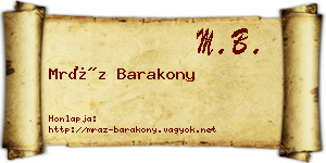 Mráz Barakony névjegykártya